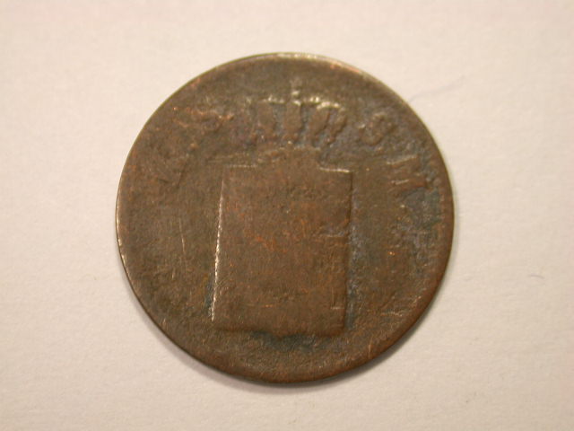  12032  Sachsen Königreich  1 Pfennig 1849 in s-ss   