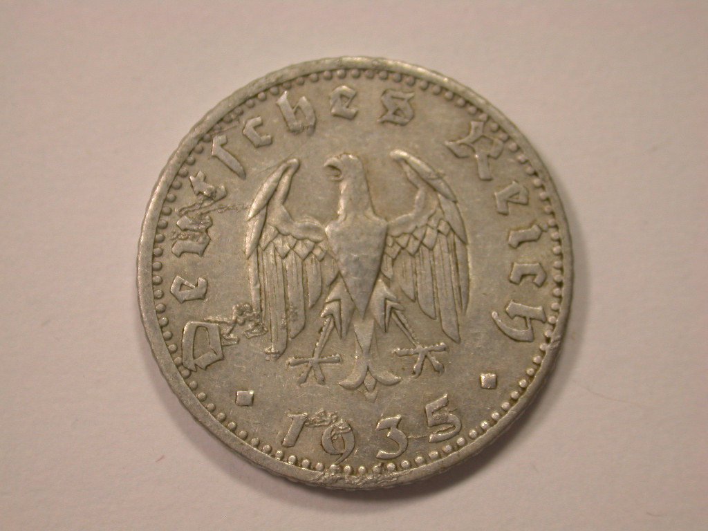  12033 3. Reich  50 Pfennig  1935 A  in sehr schön   