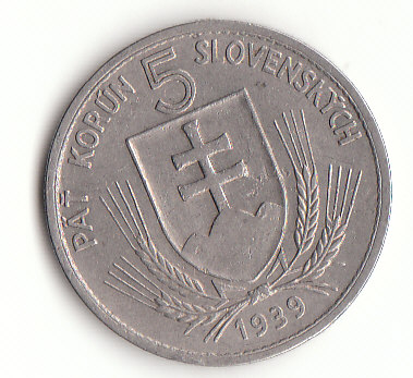 5 Korun Slowakai 1939 (F410)