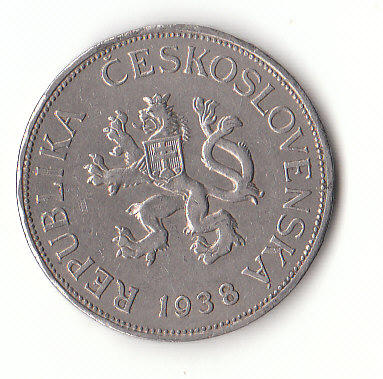  5 Kronen Tschechoslowakai 1938 (F371)   