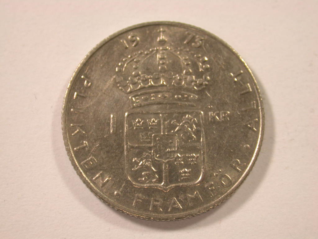  12035  Schweden  1 Krone 1973 in ss-vz   