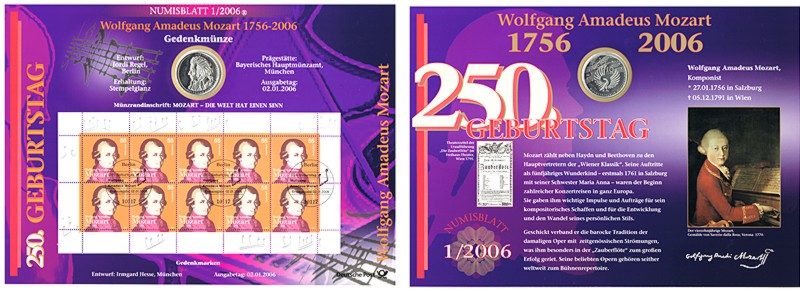  Deutschland  10 Euro (Gedenkmünze) 2006 D FM-Frankfurt  Feingewicht: 16,65g  Silber stempelglanz   