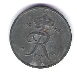  Dänemark 1 Öre Zink 1957  Schön Nr.55   