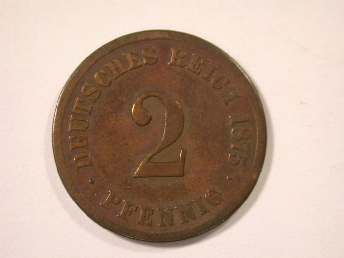  12042  2 Pfennig  1875 A  in schön/sehr schön   