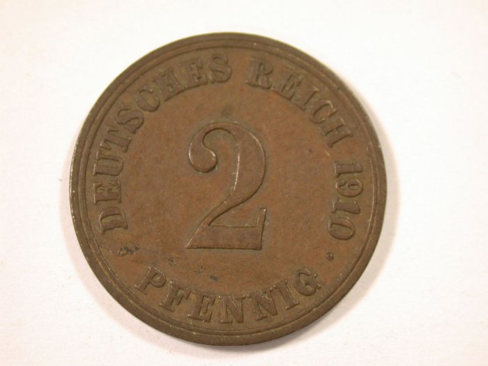  12042  2 Pfennig  1910 A  in sehr schön   