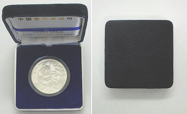 China 10 Yuan (Panda) 1994 FM-Frankfurt Feingewicht: 31,1 g Silber vorz&uuml;glich