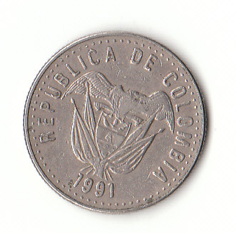  50 Peso Kolumbien 1991  (F708)   