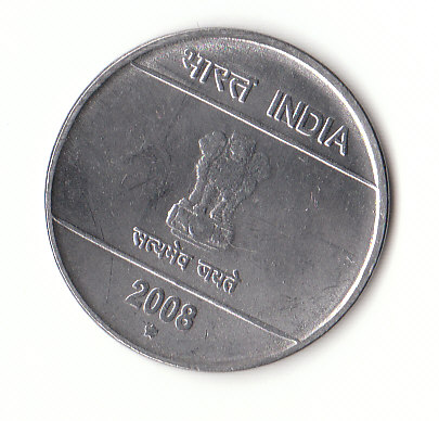  2 Rupees Indien 2008 mit Stern unter der Jahreszahl  (F743)   