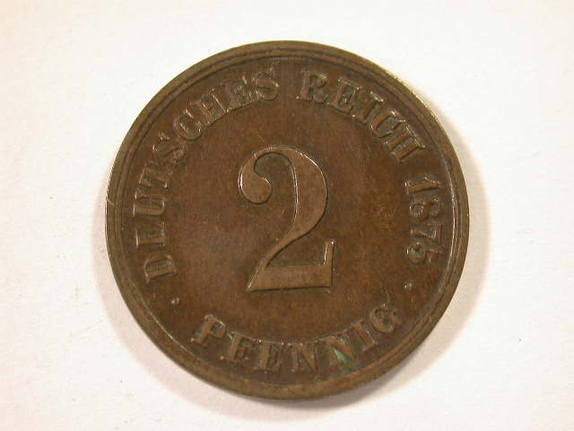  12046  2 Pfennig  1875 G  in vz/vz-st   