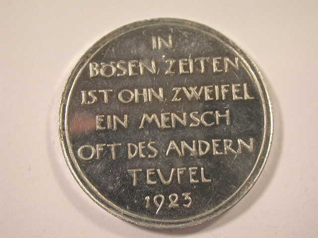  12046 1923  Wucherer Medaille  FH 1923 in Aluminium in Stempelglanz/polierte Platte   