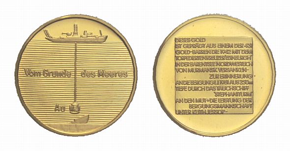  Deutschland, Goldmedaille ohne Jahr, 875 g   