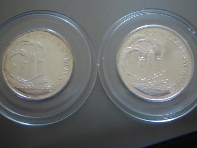  San Marino 500 u. 1000 Lire Olympia 1984 Silber   