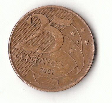 25 Centavos Brasilien 2001 (G082)   
