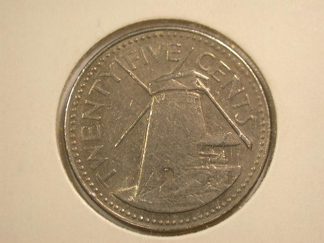  12048  Barbados  25 Cents  1981   