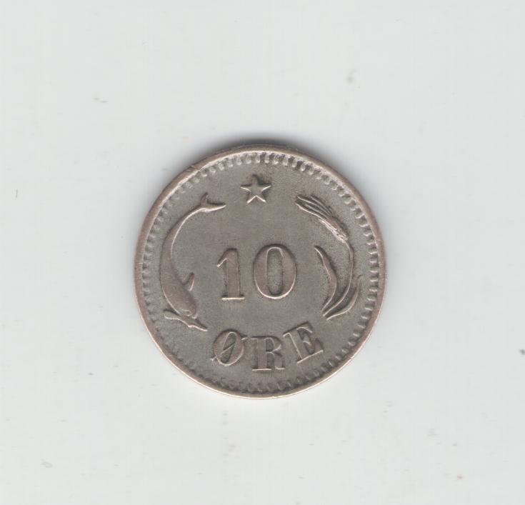  10 Öre Dänemark 1874 (Silber)(k100)   