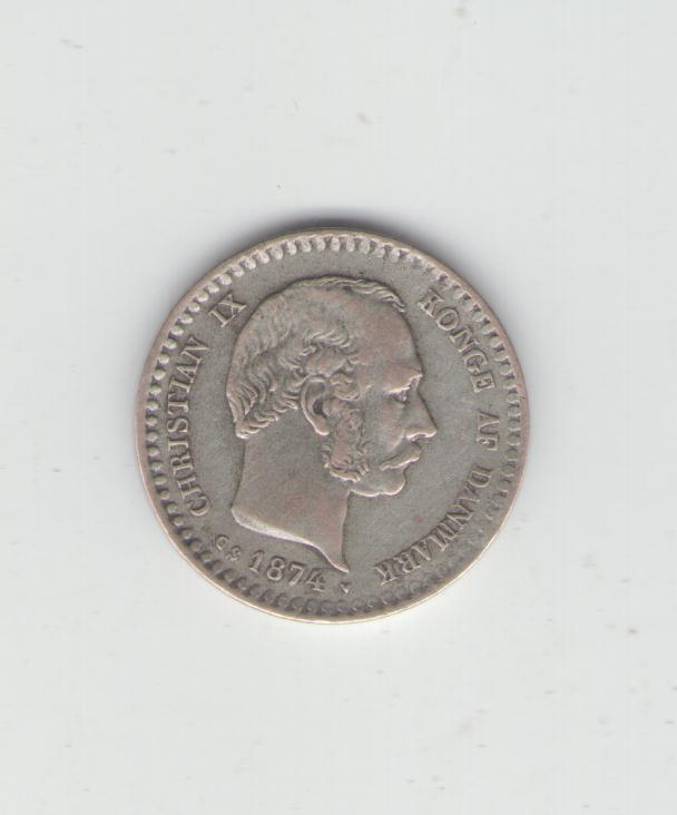  10 Öre Dänemark 1874 (Silber)(k100)   