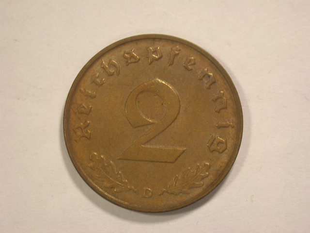  12049  III Reich   2 Pfennig  1937 D  in vz+/vz-st   