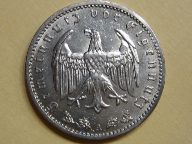  III. Reich 1 Reichsmark 1938 A f. Stgl.   