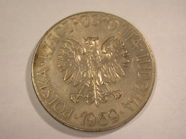  12057 Polen  10 Zloty  1969  in vz Umlaufmünze Kosciuszko  Originalbilder   
