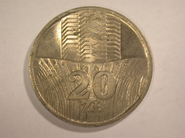  12057 Polen  20 Zloty  1973 Kornfeld in f.st/st Prachtexemplar !!   