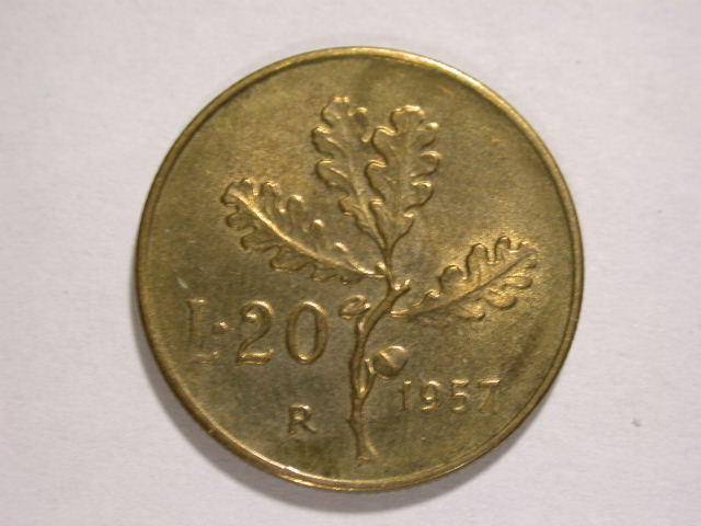  12058 Italien  20 Lire  1957 in f.st/st   