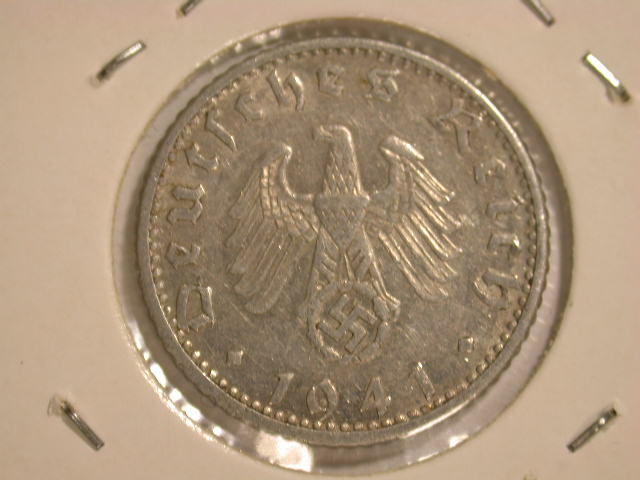  12060 3.Reich  50 Pfennig 1941 D  in sehr schön   