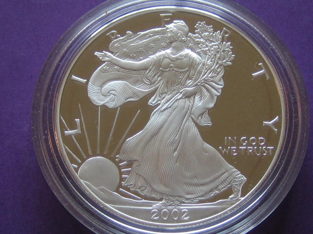  USA 1 Dollar Silver Eagle 2002 W Proof. 1 Unze Silber   