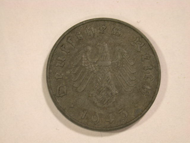  13002 3. Reich  10 Pfennig  1943 A in vz-st   