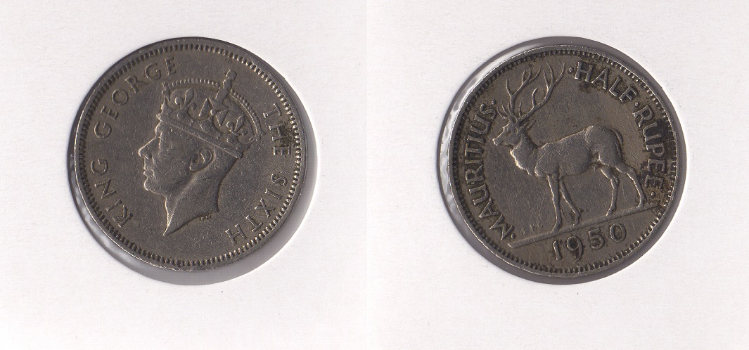  Mauritius 1/2 Rupee 1950 (K-N) <i>George VI.</i> **ss-vz**   