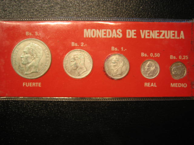  Venezuela komplettsatz Silbermünzen 0,25 bis 5 Bolivares   