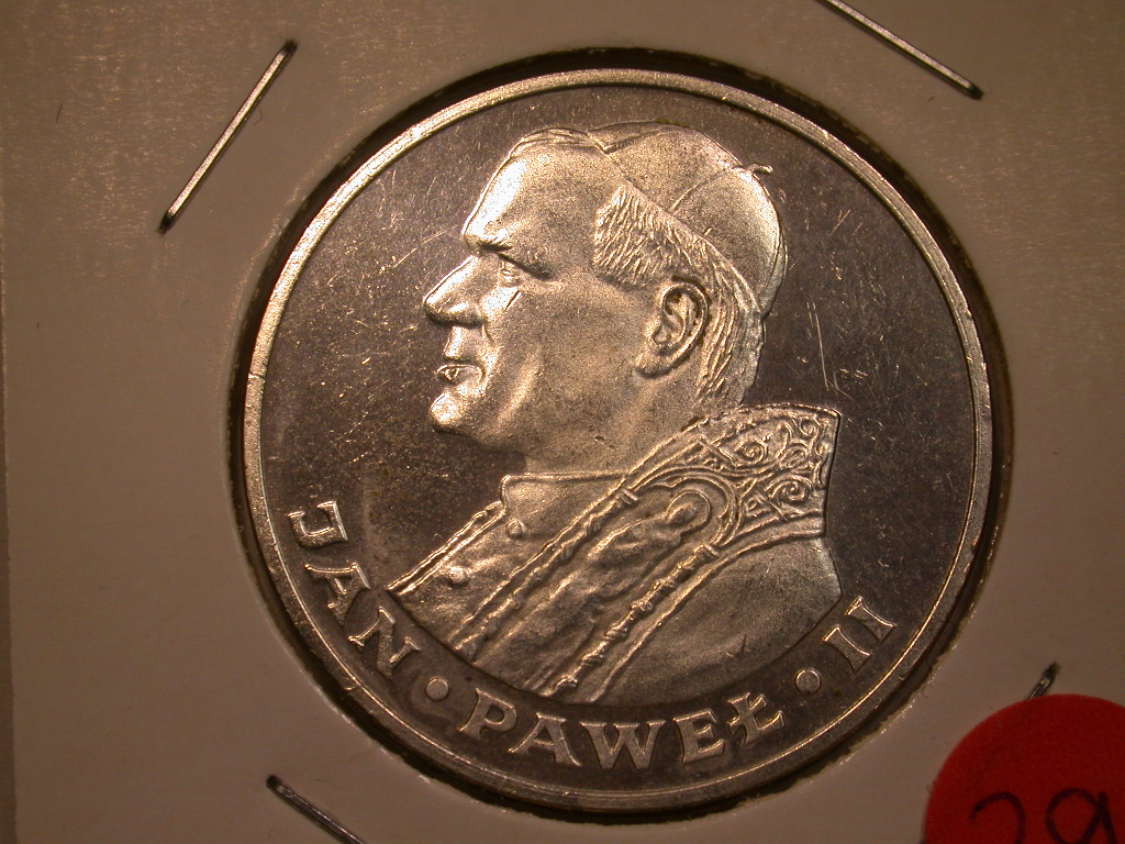  13004 Polen, 1000 Zl. 1983 Papst in Silber in f.st/st   