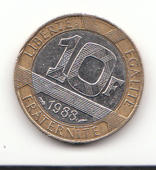  10 Francs Frankreich 1988  (G291)   
