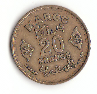 20 Francs Marokko 1371 (1952) (G313)   