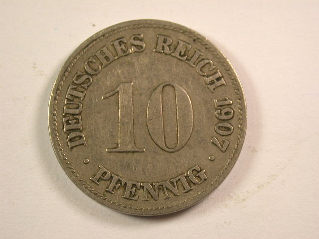  13005  KR   10 Pfennig  1906 D  in   sehr schön   