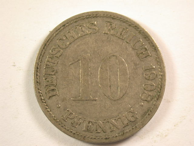  13005  KR   10 Pfennig  1908 G  in   sehr schön  Orginalbilder   