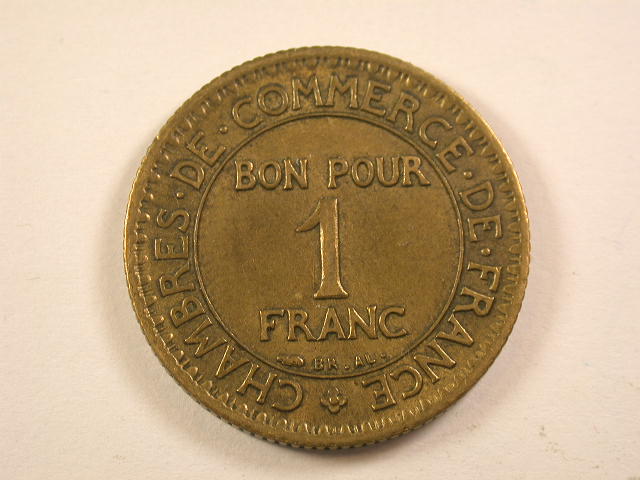  13006 Frankreich  1 Franc  1923  in vz/vz+  Orginalfoto   