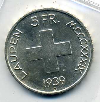  5 Franken 1939 Laupen bankfrisches Toppstück RAR   