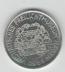  Medaille auf das Westfälische Freilichtmuseum Hagen aus dem Jahr 1986(k131)   