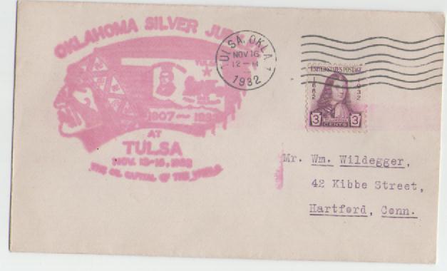  Brief USA mit MiNr.351 mit Cachet 25 Jahre Oklahoma   