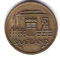  Saarland 20 Franken 1954 Kupfer/ Alu J.Nr.802   