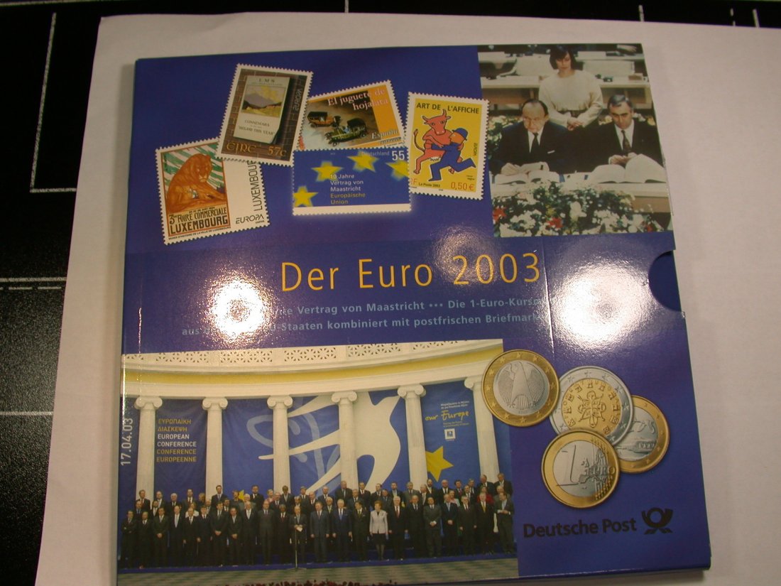  13301 12 x 1 Euro, 10 Jahre Maastricht 2003 Numisbrief,  sehr dekorativ   
