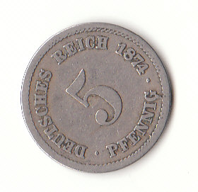  Kaiserreich 5 Pfennig 1874 A  (G495)   