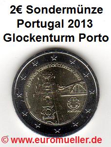 Portugal 2 Euro Sondermünze 2013...Glockenturm...unc.   