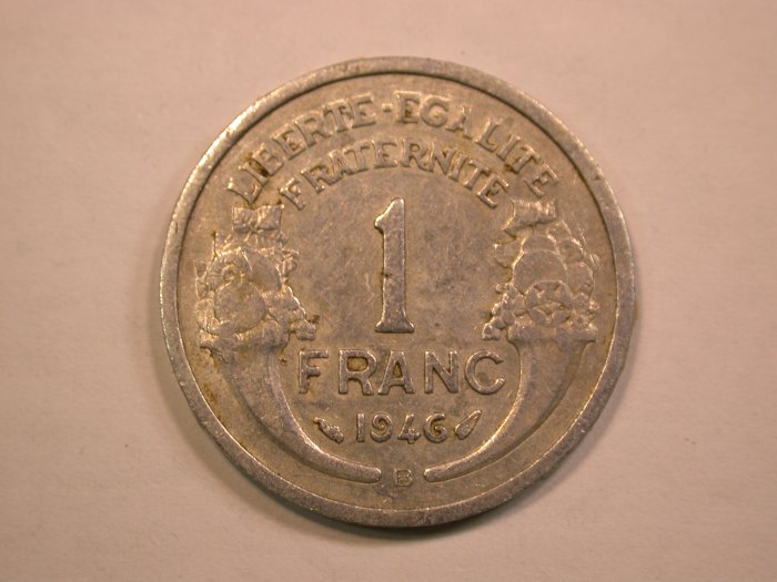  13205 Frankreich 1 Franc Morlon  1946 B in ss/ss+   