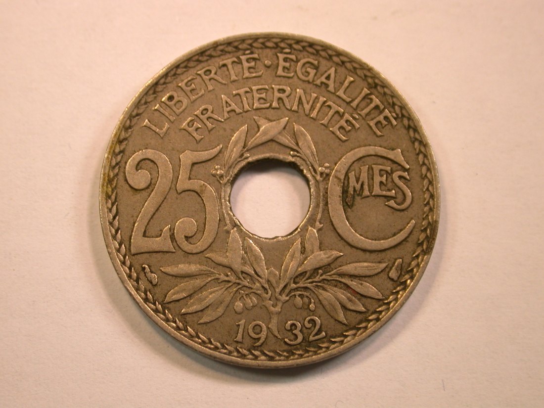  13011 Frankreich 25 Centimes  1932 Lindauer ss+ Originalbilder   