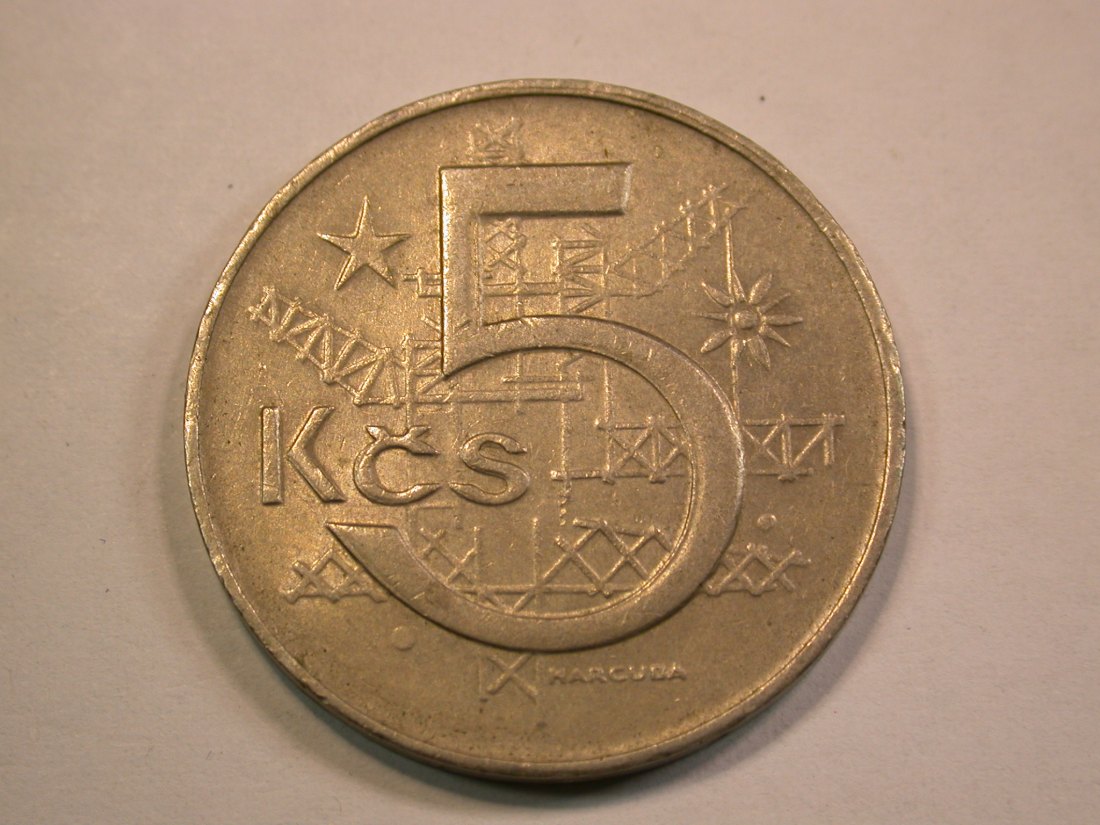  13401 CSSR  5 Kronen von 1980 in  vz   Orginalbilder   