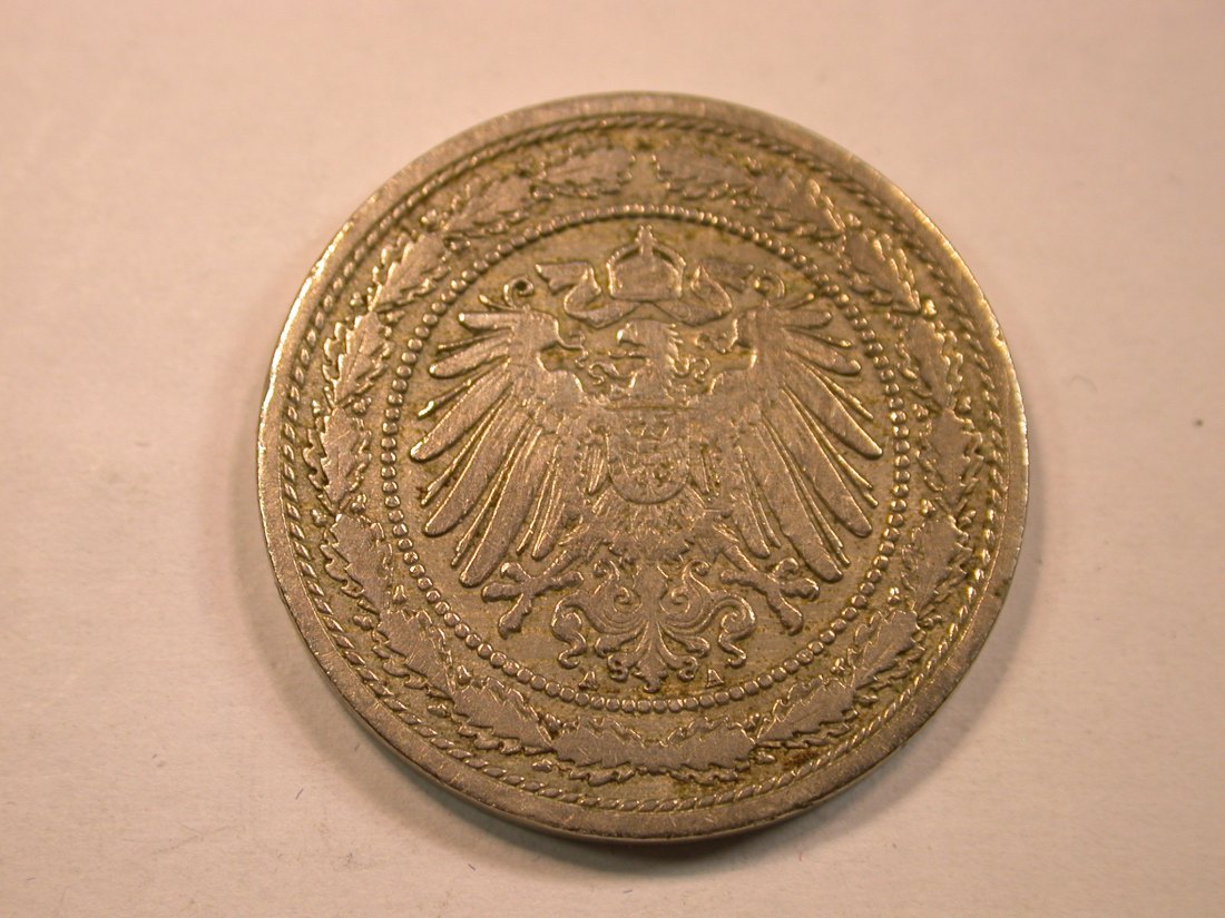  13403  Kaiserreich  20 Pfennig 1890 A in sehr schön   Orginalbilder   