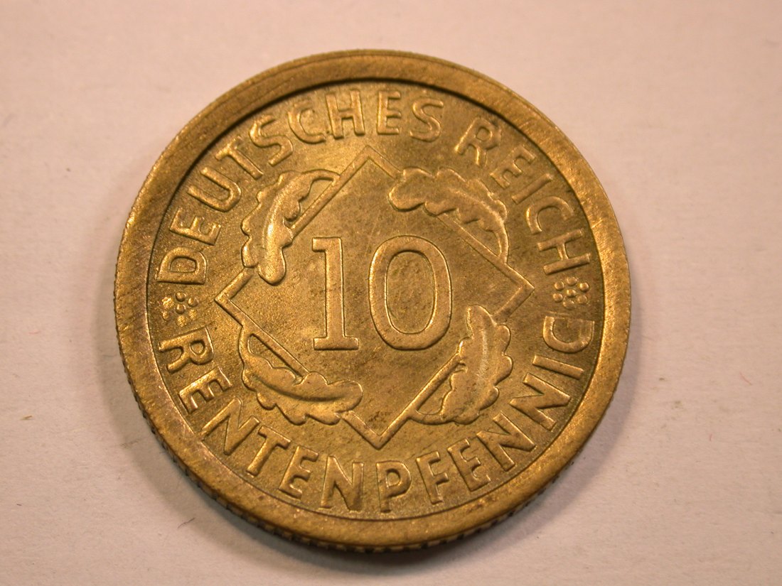 13403  Weimar  10 Rentenpfennig 1924 F in Stempelglanz !   Orginalbilder   