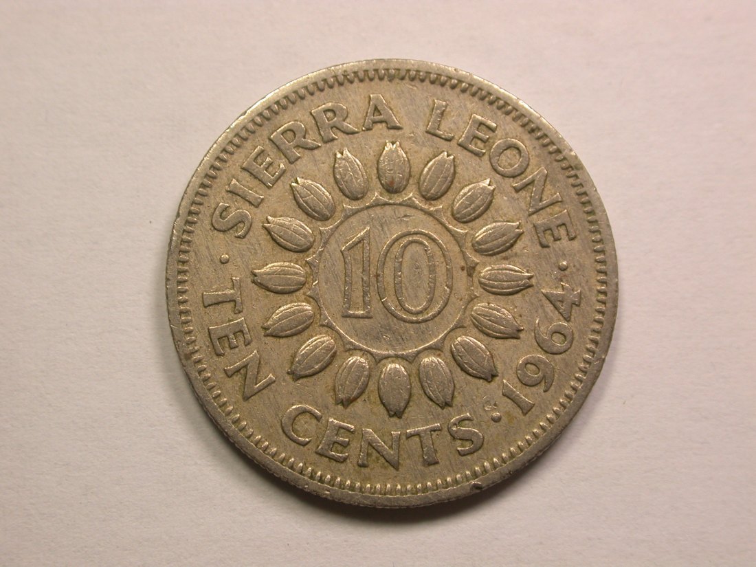  13207 Sierra Leone  10 Cents  1964 in ss Orginalbilder   