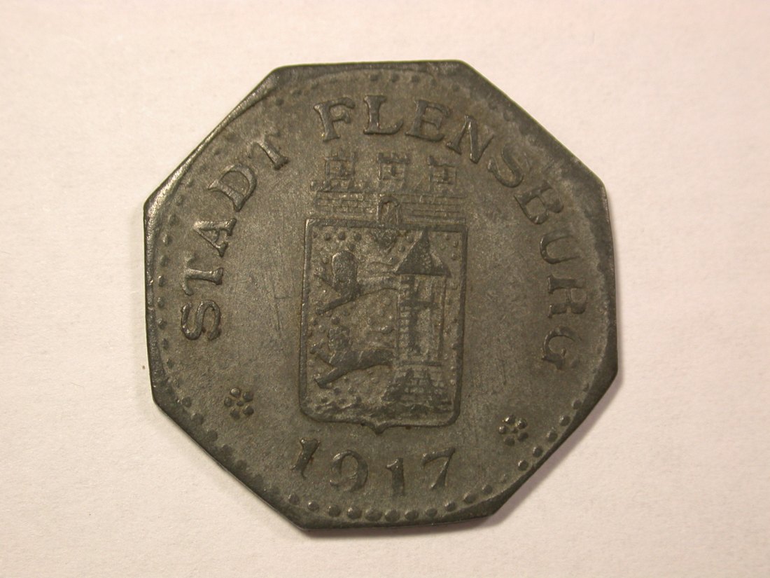  13413 Flensburg 10 Pfennig 1917 Notgeld in vz/vz+  Orginalbilder !!   